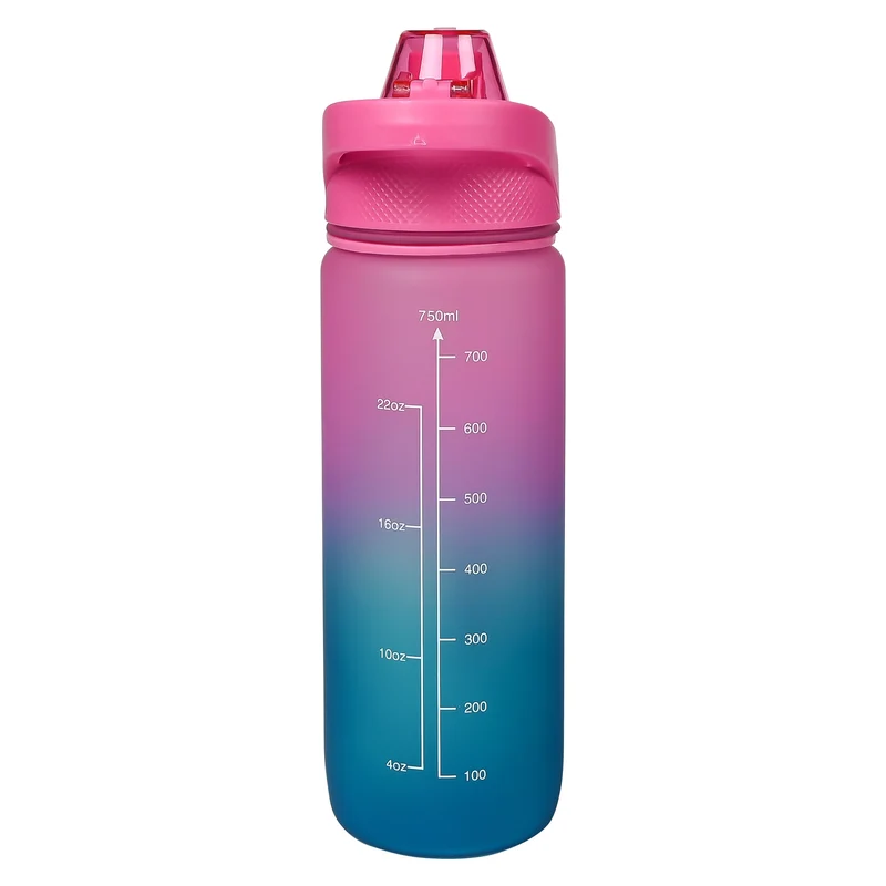 Trinkflasche 750 ml blau/rosa – Höhe 25 cm, Durchmesser ø 7,5 cm, 25 cm, 7,5 cm