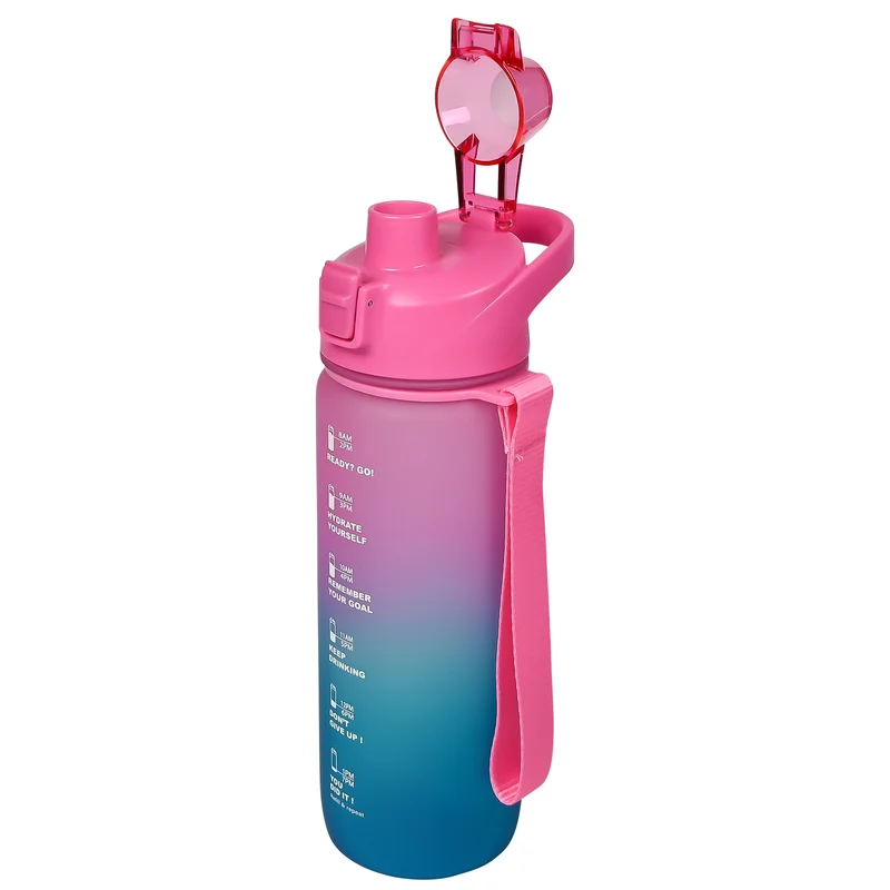 Trinkflasche 750 ml blau/rosa – Höhe 25 cm, Durchmesser ø 7,5 cm, 25 cm, 7,5 cm