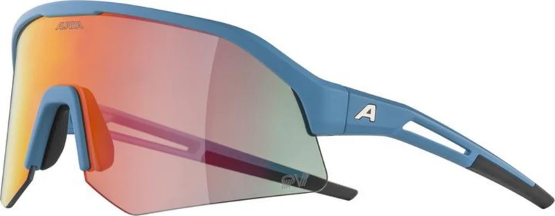 Alpina Sonic HR QV Sportbrille smoke-blue matt/quattro/variofl.mirror+ rainb. one size