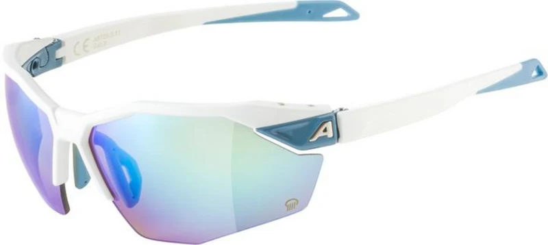 Alpina Twist Six S HR Q Sportbrille white matt/quattroflex-mirror blue one size