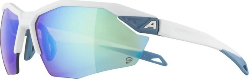 Alpina Twist Six S HR Q Sportbrille white matt/quattroflex-mirror blue one size