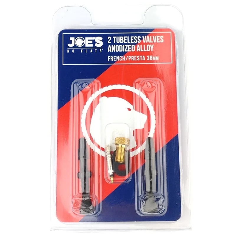 Joe's No Flats Tubeless Alu French/Presta Ventile (2 Stück) - schwarz