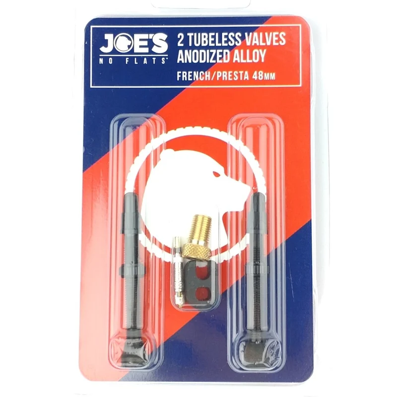 Joe's No Flats Tubeless Alu French/Presta Ventile (2 Stück) - schwarz