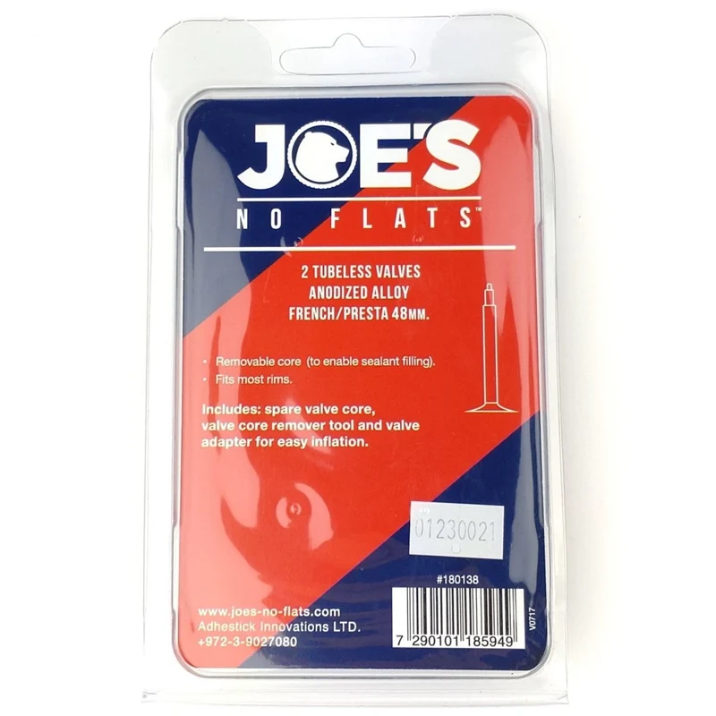 Joe's No Flats Tubeless Alu French/Presta Ventile (2 Stück) - schwarz
