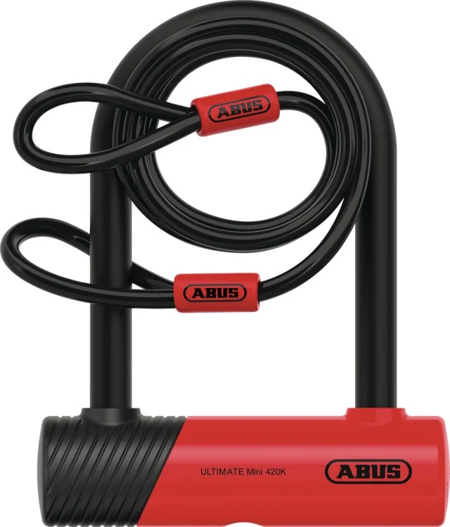 Abus Bügelschloss 420K/150HB140 USH Ultimate Mini/Cobra 10/120 Schwarz/Rot