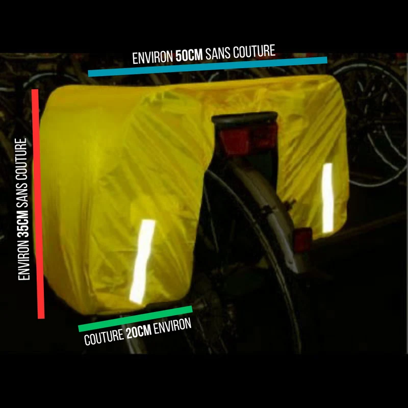 Housse protection pluie pour double sacoche vélo