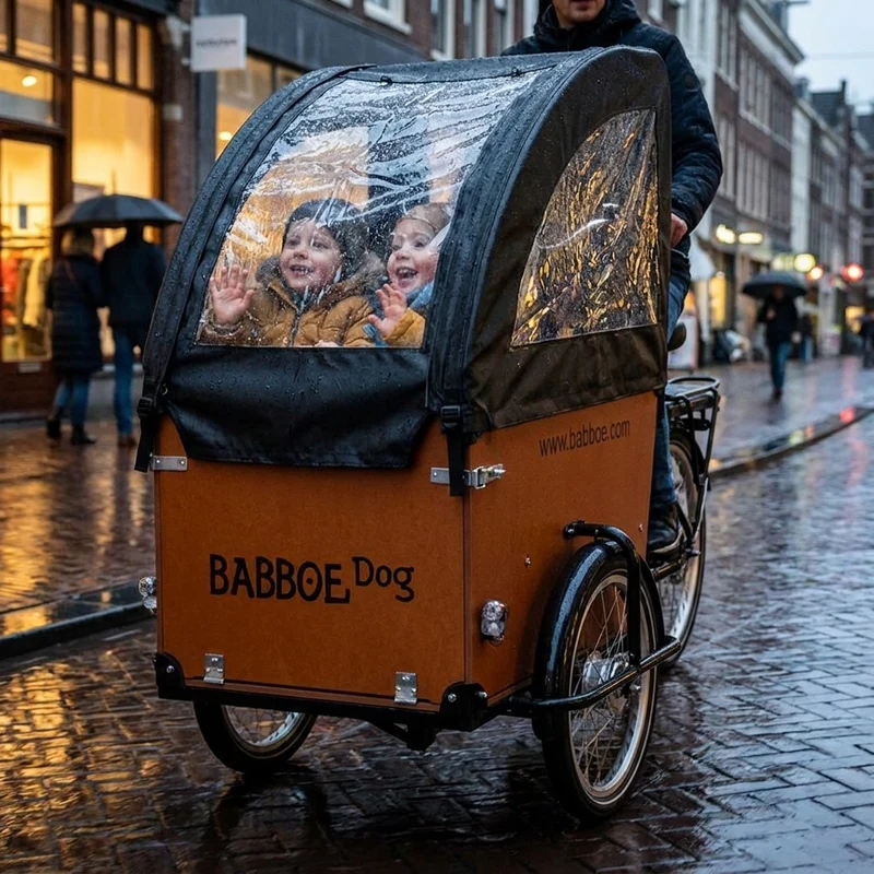 Babboe Regenverdeck schwarz für Dog PVC