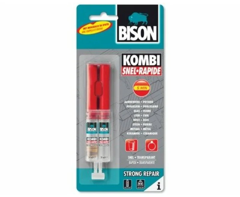 Bison Kombi Schnell 24 ml – Schneller und starker Klebstoff für verschiedene Materialien