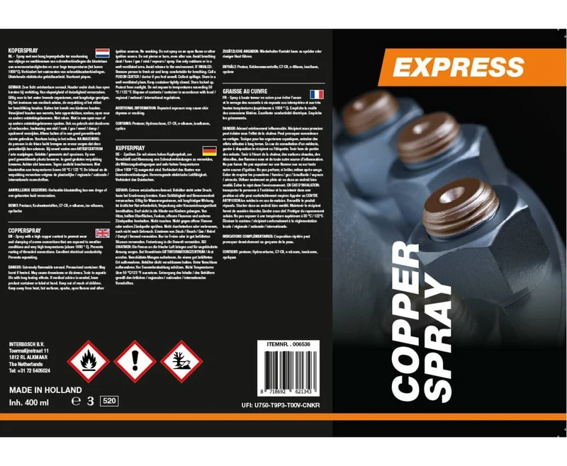 Express Kupferspray 400 ml - Schützt Metall vor Korrosion und Verschleiß