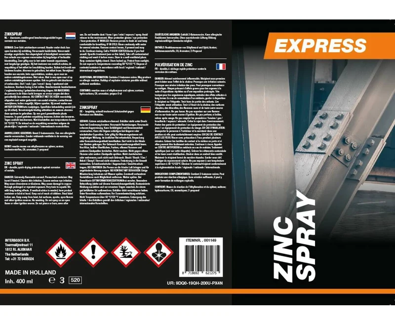 Express Zinkspray 400 ml - Rostschutz für Metall, schnelltrocknend