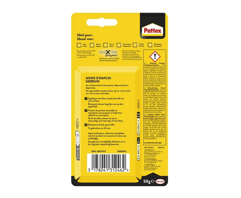Pattex 100% Kleber 50g: Für Holz, Glas, Kunststoff; wetterbeständig.