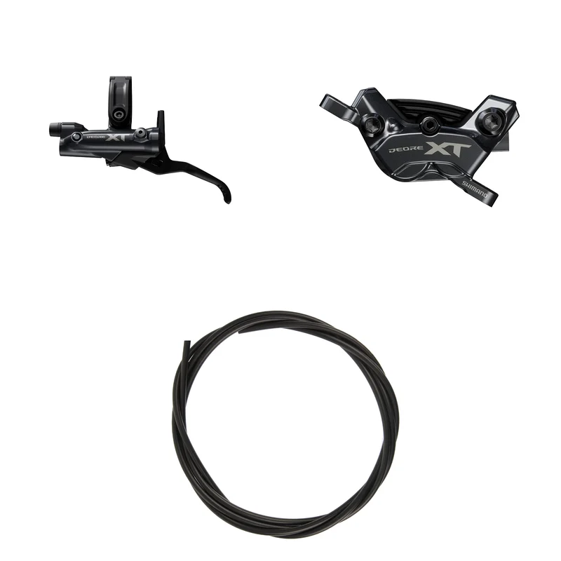 Shimano Deore XT BRM8220JTBLM8200 Hydraulische Scheibenbremse Links/Vorne Harz Mit Kühlrippen Ohne Adapter 1000mm Schwarz