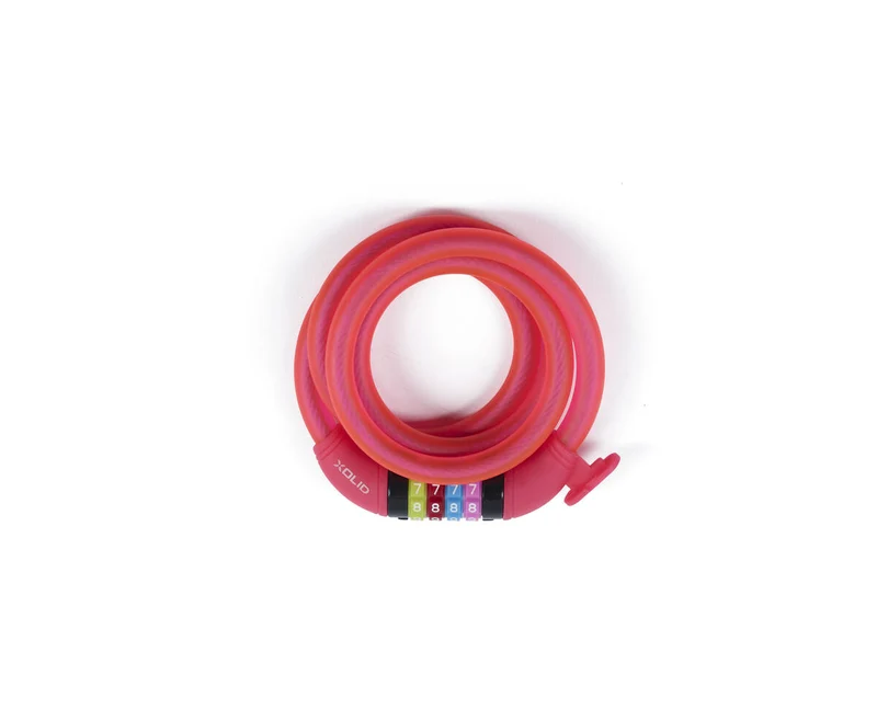Xolid Kabelschloss mit Zahlenkombination 12mm x 1200mm Rosa, Fahrradsicherung