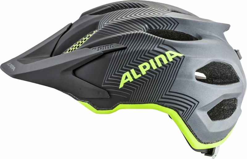 Alpina Carapax Junior Kinder-Helm black-neon-yellow 51-56 cm
