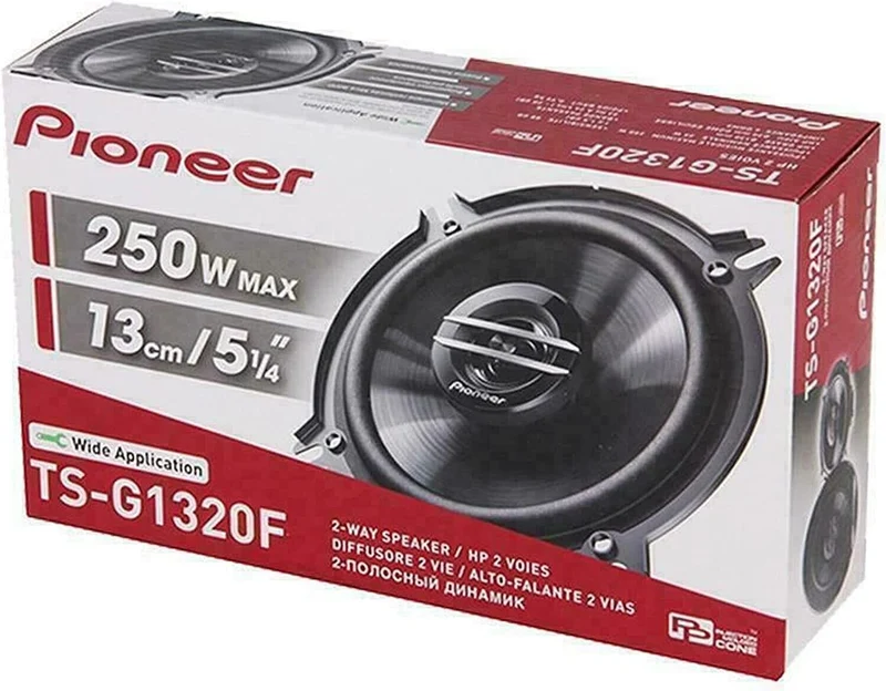 Pioneer TS-G1330F 13 cm 3-Wege Koaxiallautsprecher Set – 250 W Max. Auto Lautsprecher mit kraftvollem Klang BBT2026