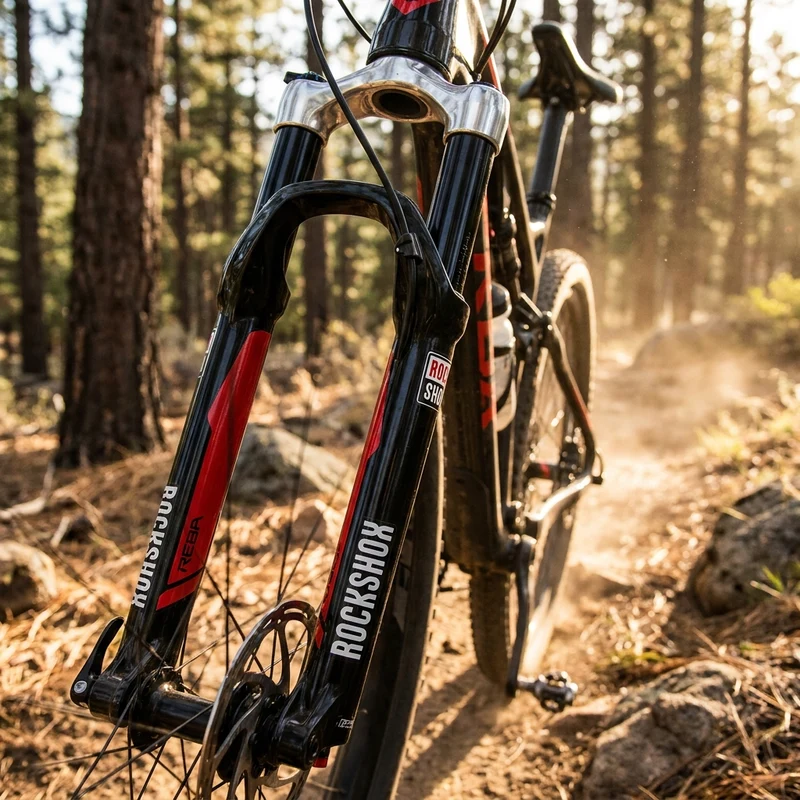 RockShox Gabel-Standrohr+BrückeCSU Reba 26 SoloAir 80-100mm 40 Offset,DiBl,alu,A1+