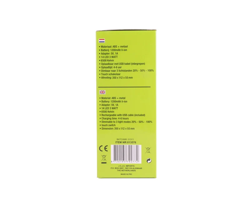 LED-Klemmlampe 3W, flexibler Hals, dimmbar, wiederaufladbar, USB-Klemme