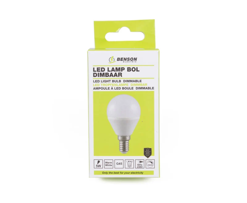 LED-Lampe G45 5W E14, dimmbar, 400 lm, warmweiß 3000K, 20.000 Stunden