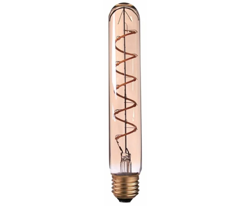 LED-Röhrenlampe T30 4W E27 Bernstein, dimmbar, 30x185mm, 3000K warmes Licht