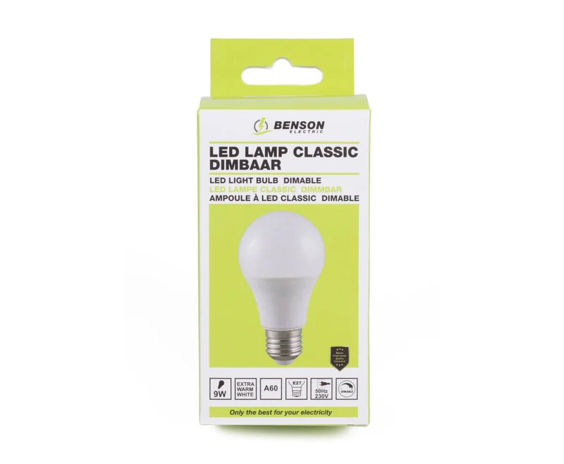 LED-Lampe 9W E27 Dimmbar, 760lm, Warmweiß, 20.000h Lebensdauer