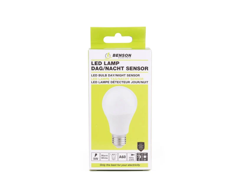 LED-Lampe E27 A60 9W Tag/Nacht-Sensor 3000K Warmweiß, 806 lm