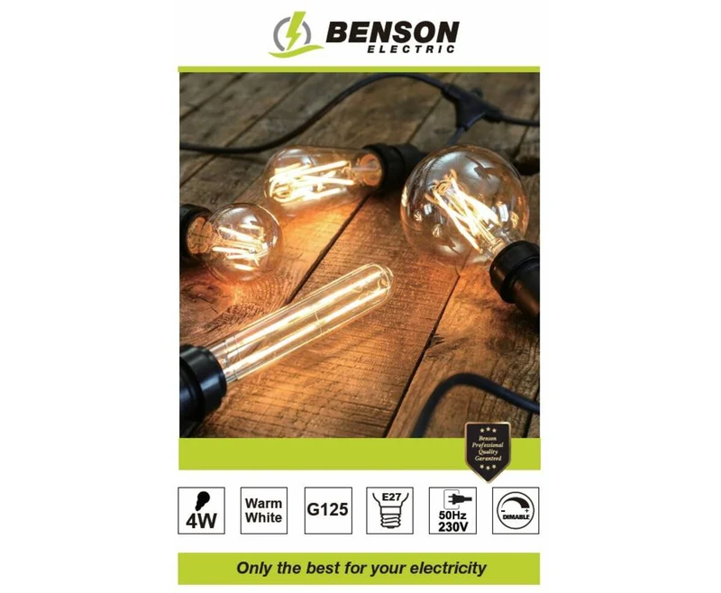 LED-Globe-Filament G125 4W Bernstein, E27, dimmbar, 3000K, 360lm
