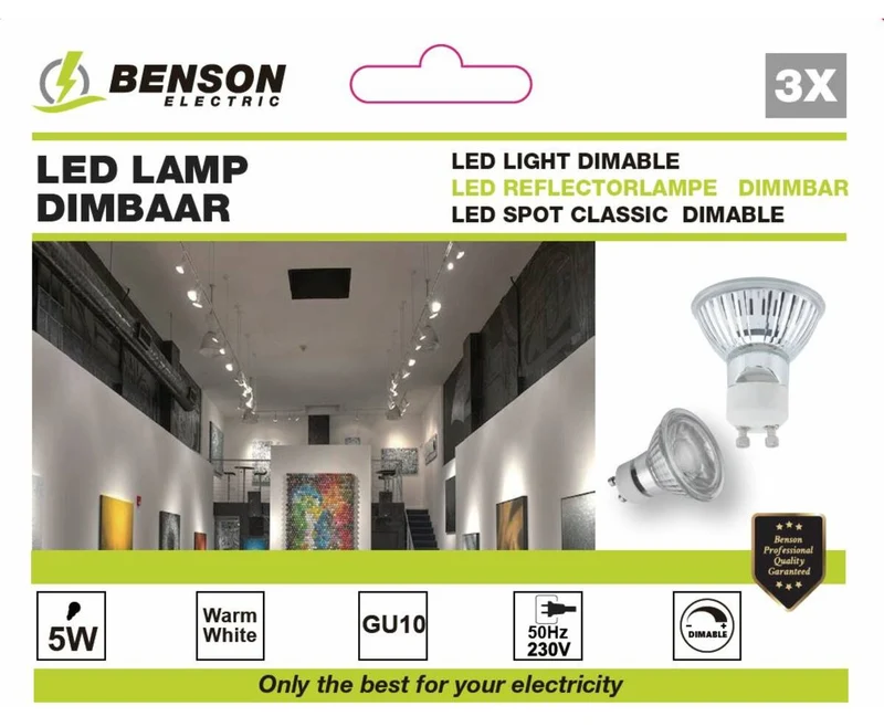 LED GU10 5W dimbare Lampe 3er-Set, 3000K, 400lm, 25.000h Lebensdauer