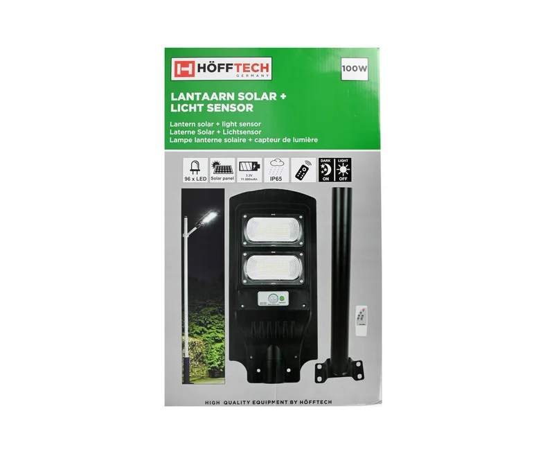 Solar-LED-Laterne IP65, 96 LEDs, 840 lm, Tag-/Nachtsensor, Außenbeleuchtung