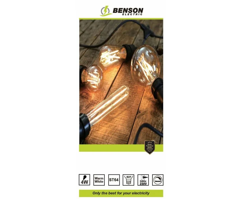 Retro Amber LED-Filamentlampe 4W E27 3000K dimmbar - 360lm 25.000h