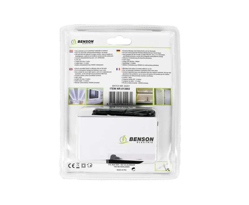 LED-Streifen 3m Weiß 9W 500lm 6500K, inklusive Fernbedienung