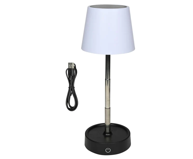 Dimmbare wiederaufladbare LED-Tischleuchte mit Teleskoparm, 120 Lumen, USB-C