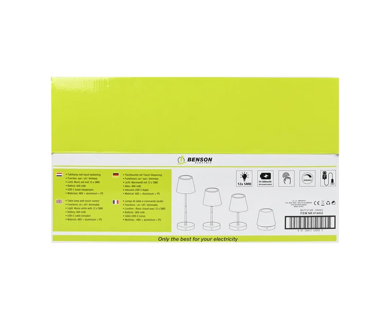 Dimmbare wiederaufladbare LED-Tischleuchte mit Teleskoparm, 120 Lumen, USB-C