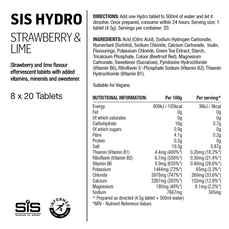 SIS GO Hydration Tabletten 20x4.5g Erdbeere/Limette