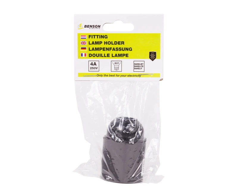E27-Fassung, schwarzes Bakelit, 4A/250V für diverse Lichtlösungen