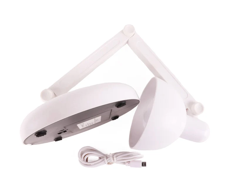 Faltbare kabellose LED-Schreibtischlampe, 120 Lumen, 6000K, Weiß, USB-Option