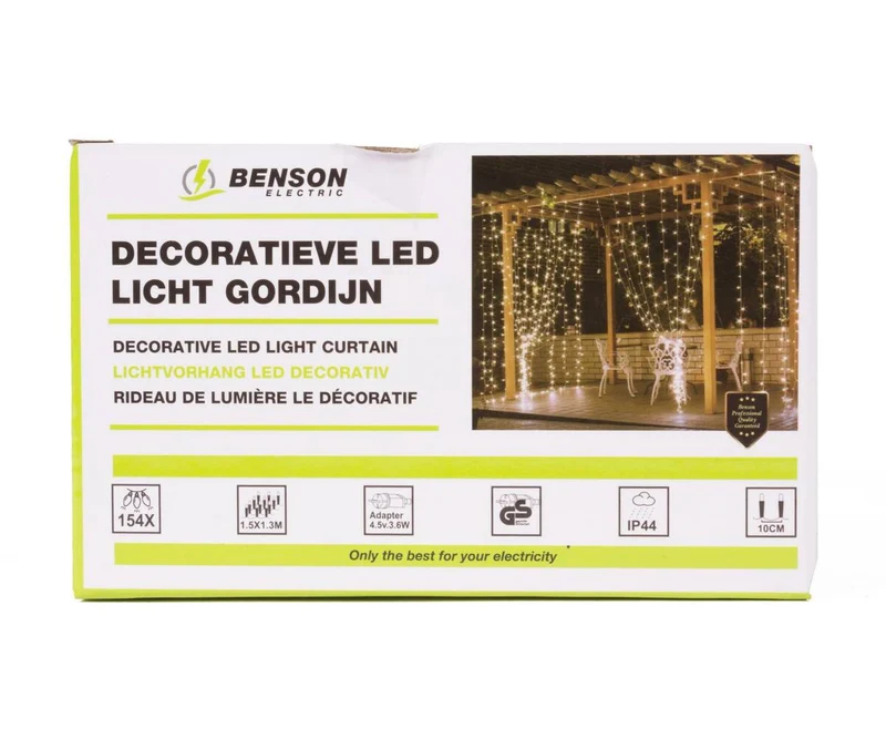 LED-Lichtervorhang, 154 LEDs, 11 Stränge, IP44, Innen/Außen, 8 Modi