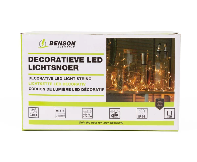 240 Micro-LED-Lichterkette 16,8 m IP44, für Innen- und Außendekoration