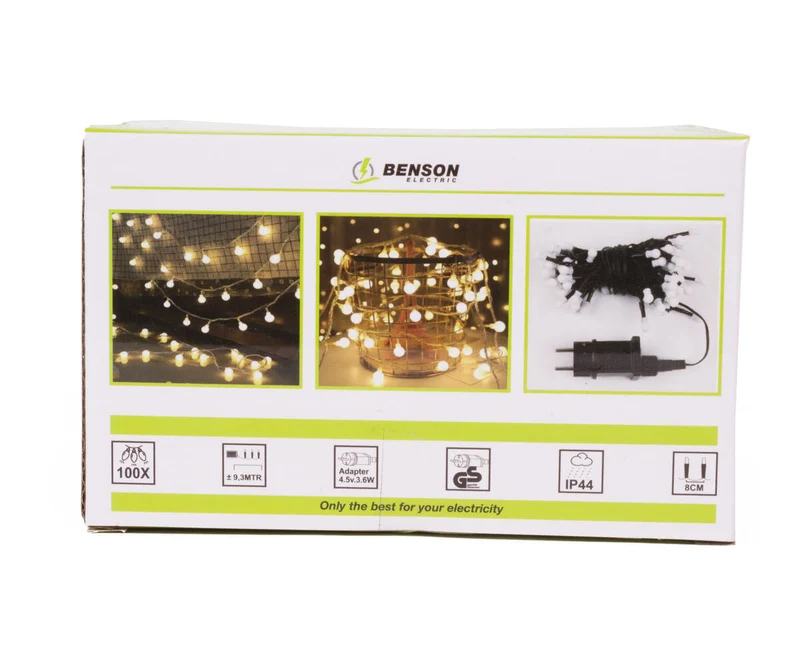 LED-Lichterkette 100 farbige LEDs, 9,3 m, für innen und außen