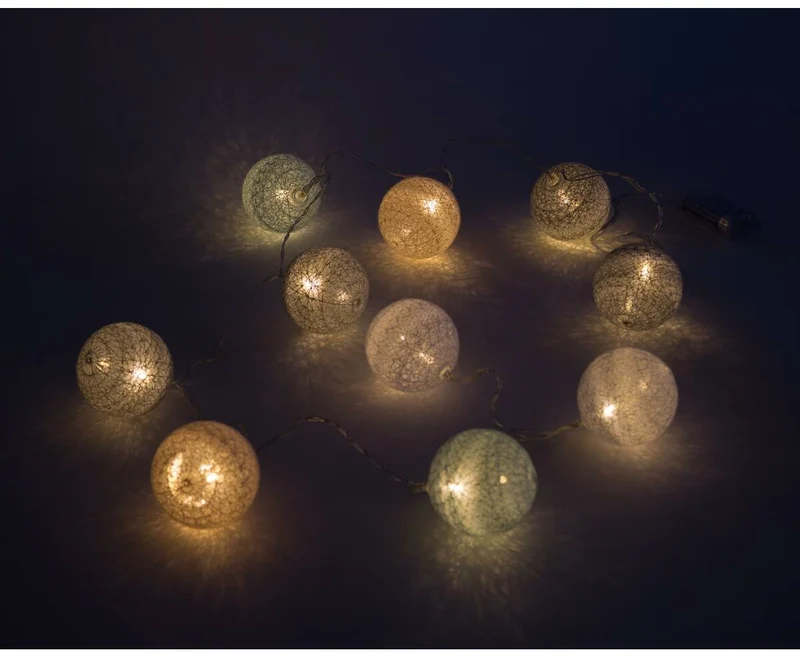 LED-Lichterkette 10x Cotton Ball, 1,52 m, Warmweiß, Innenbereich