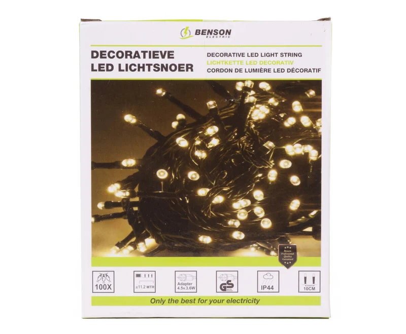 LED-Lichterkette 100 warmweiße LEDs 11,2 m, Innen/Außen IP44