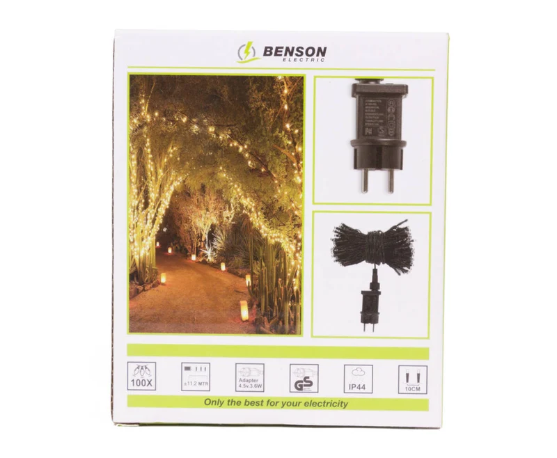 LED-Lichterkette 100 warmweiße LEDs 11,2 m, Innen/Außen IP44