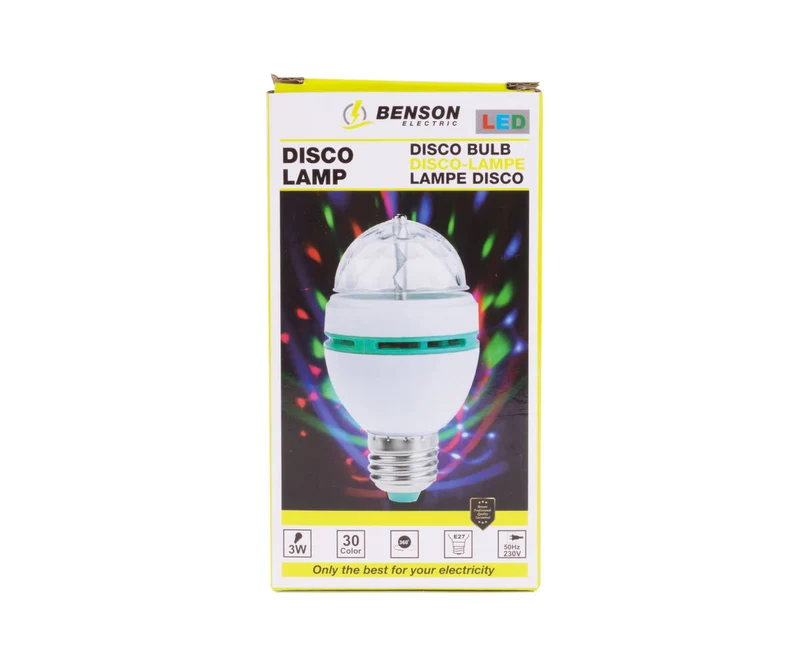 Rotierende LED-Discolampe E27, 3W, 360° Rot/Grün/Blau Partybeleuchtung