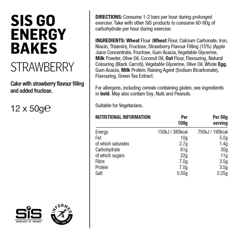 SIS GO Energiekuchen 12x50g Erdbeere