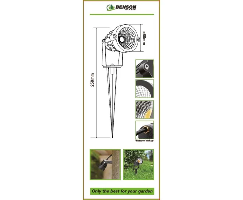 LED-Gartenstrahler IP65 5W, 450lm, 120° Abstrahlwinkel - Perfekt für die Gartenbeleuchtung