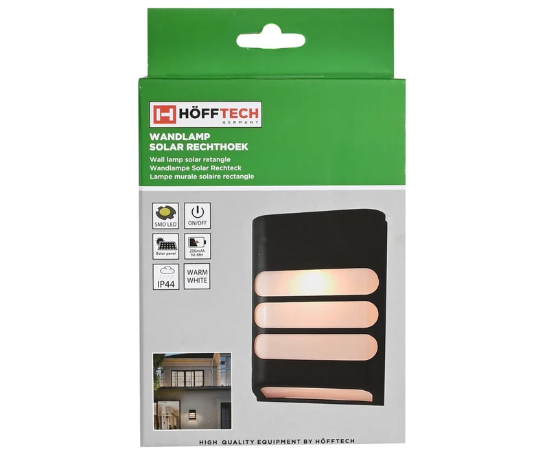 Solar-Wandleuchte 200 mAh, 6-8 Std. Licht, 11,3x4x15,8 cm, Garten/Terrasse