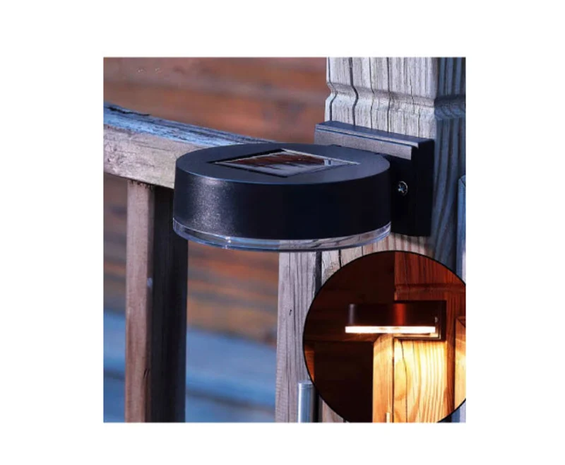 Runde Solar-Wandleuchte, 600 mAh, 6-8 Stunden Licht, wetterfest, Balkon.