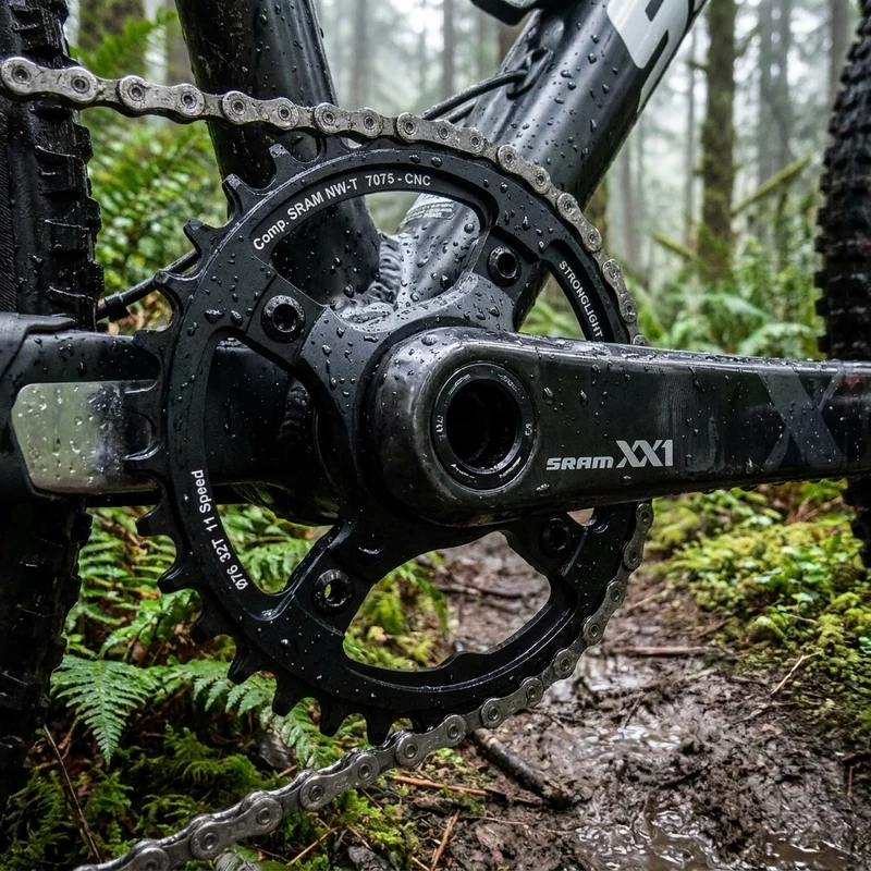 Stronglight Kettenblatt MTB Sram 1x11 für XX1 4Arm 38Z mit Gewinde schwarz
