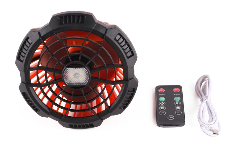 Ventilator mit LED-Lampe 2-in-1 aufladbar