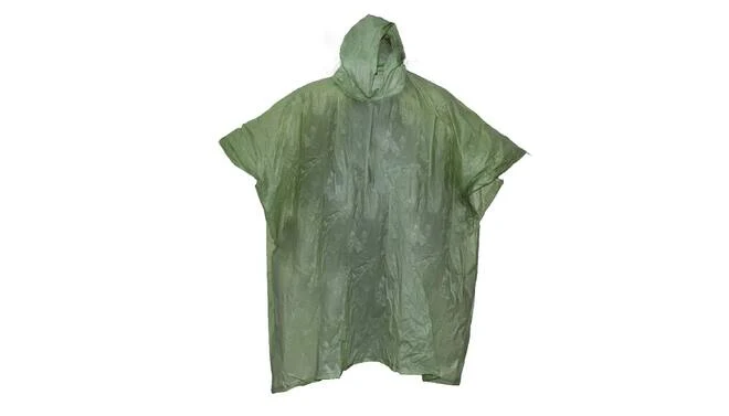 Wiederverwendbarer Poncho grün – Material PVC, leichtgewichtig