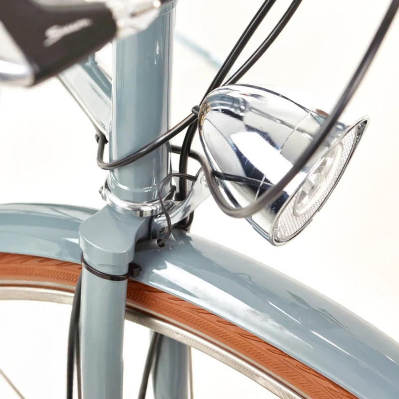 Eclairage avant vintage 3 Leds chromé pour vélo